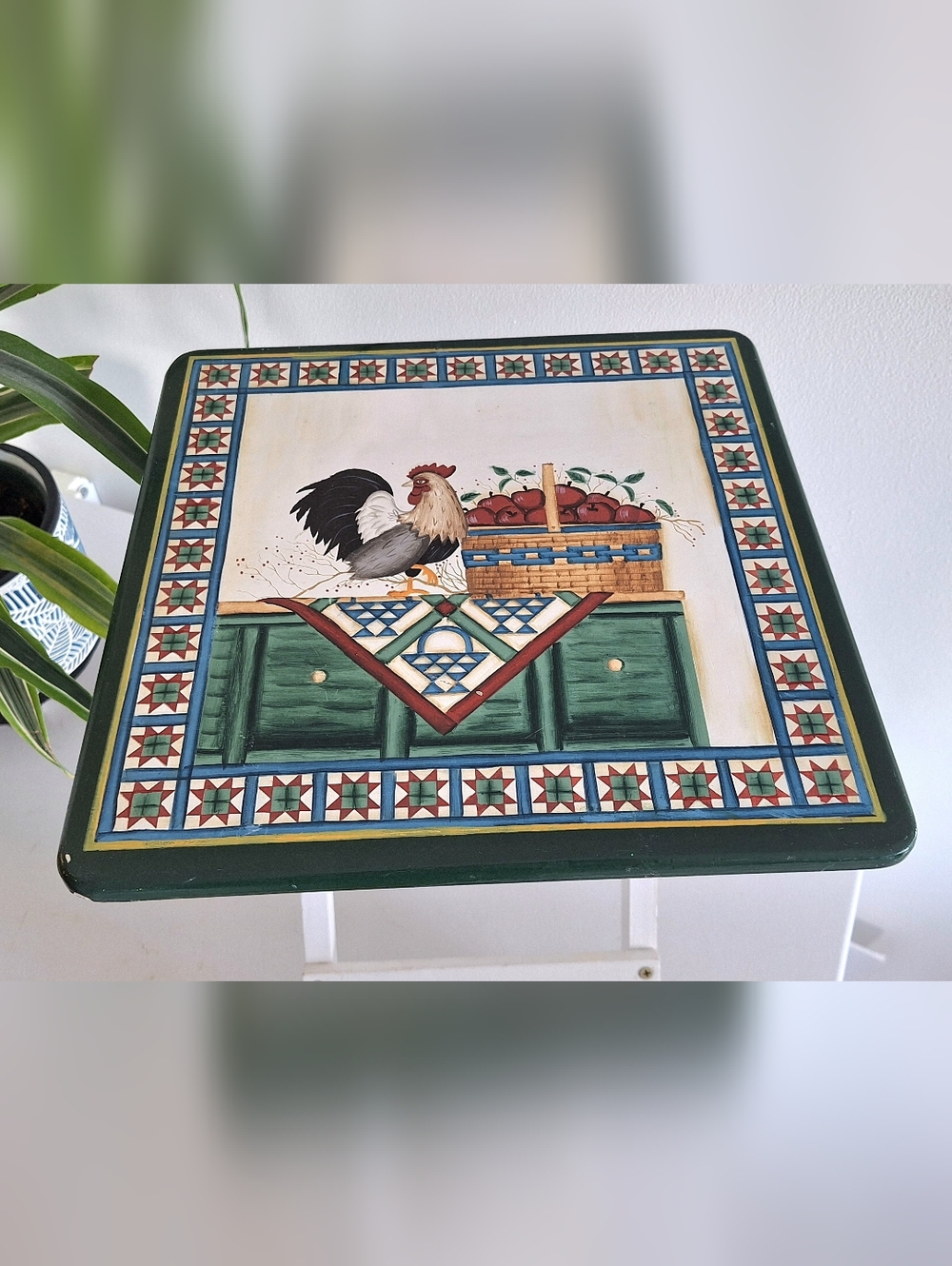 Small farmhouse-style wooden side table